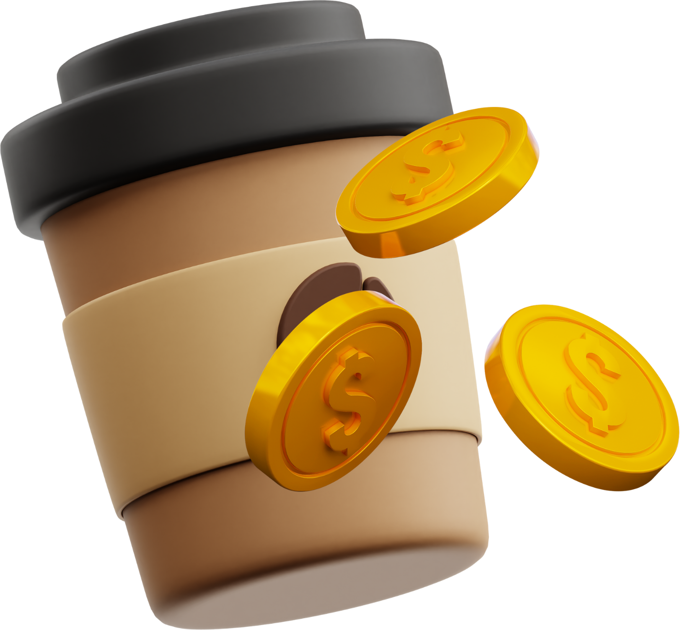 coffee with coins